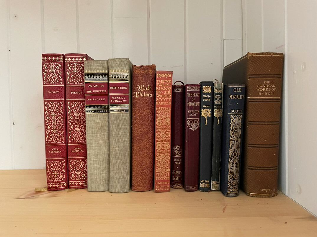 ancient books on shelf